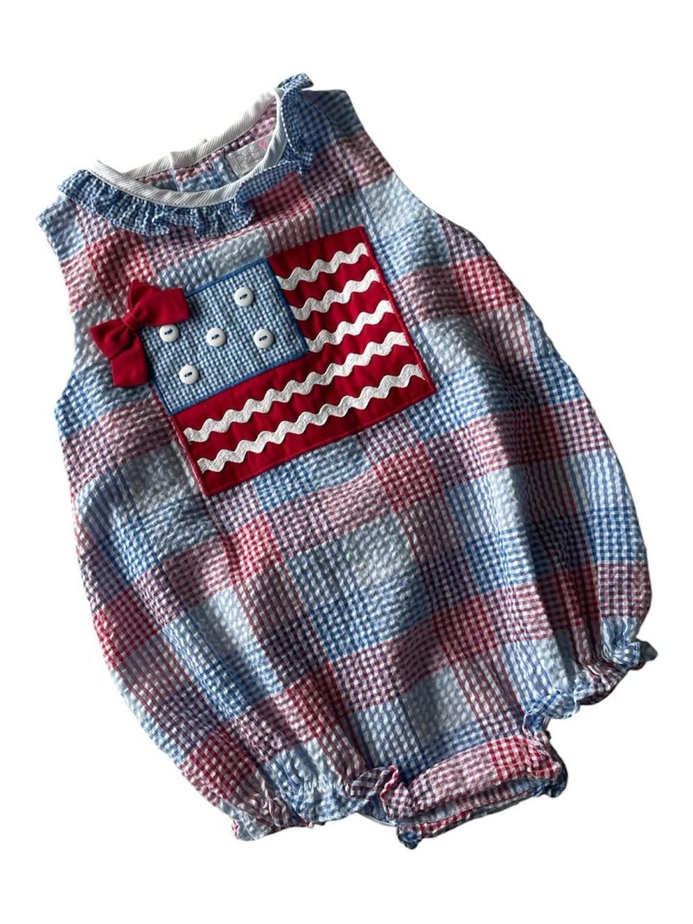 Petit Ami American Flag Baby Girl 3 Month Bubble